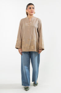 EMBROIDERED DOBBY TOP