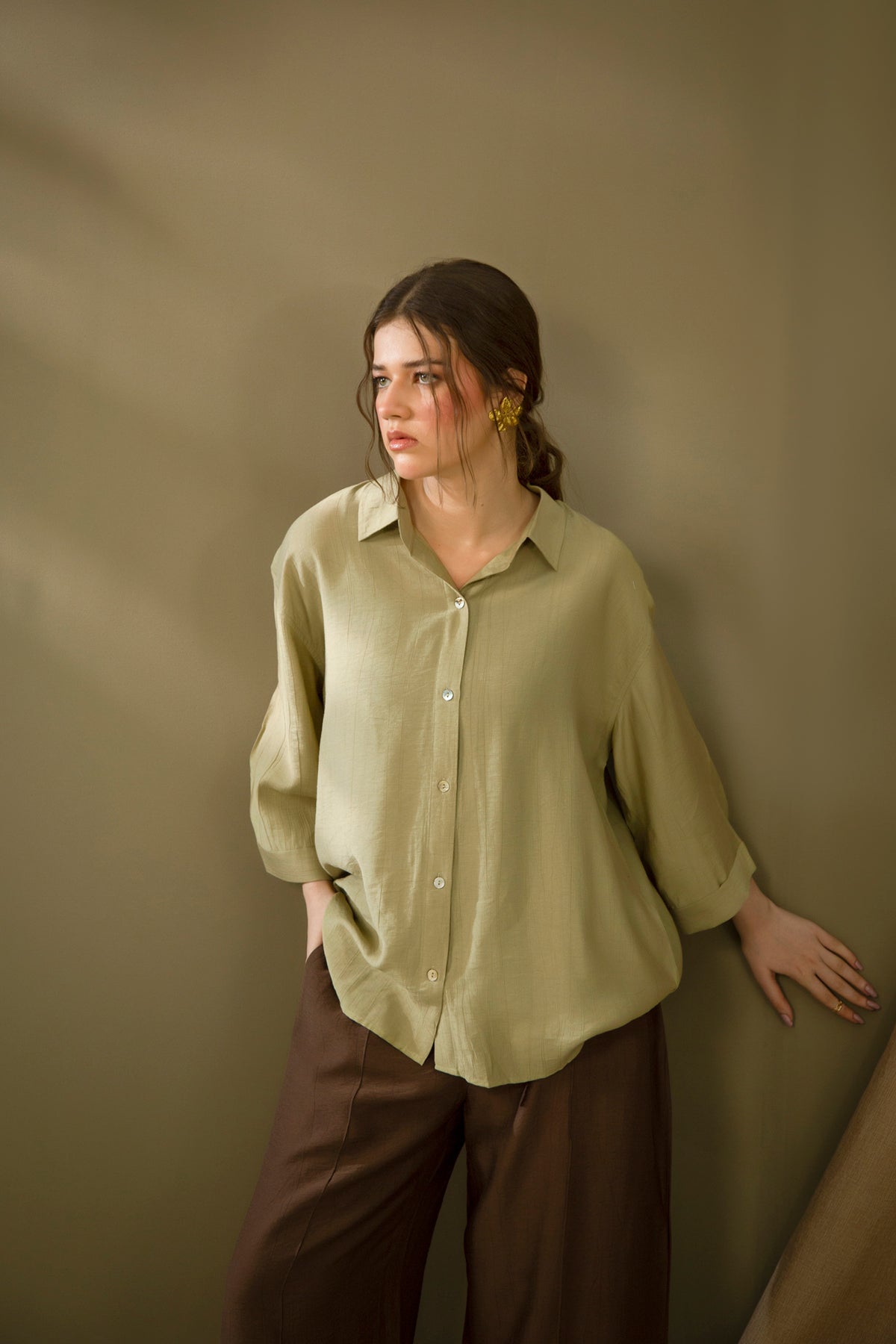 LOOSE FIT QUARTER SLEEVE TOP