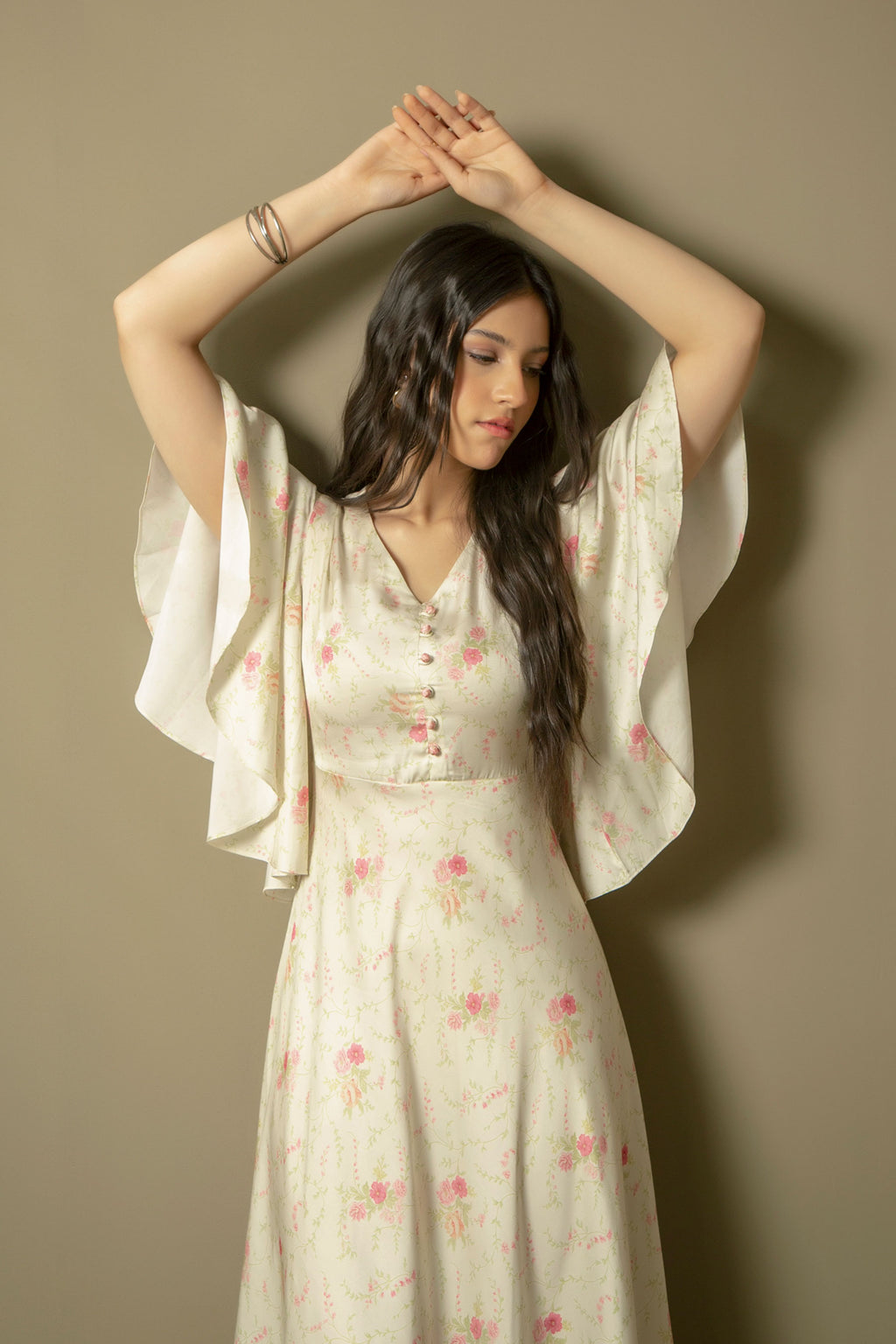 PRINTED SATIN SILK DRESS