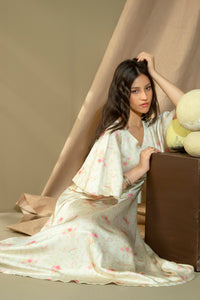 PRINTED SATIN SILK DRESS