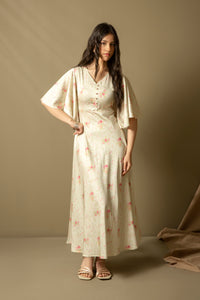 PRINTED SATIN SILK DRESS