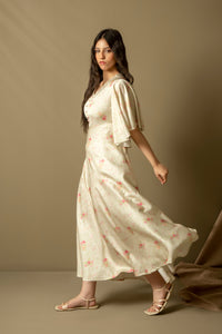 PRINTED SATIN SILK DRESS