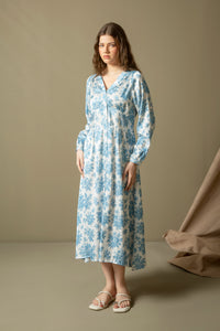 PRINTED SATIN SILK DRESS