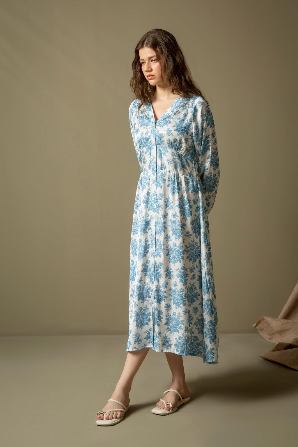 PRINTED SATIN SILK DRESS