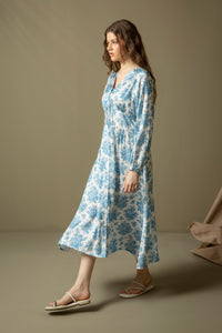 PRINTED SATIN SILK DRESS