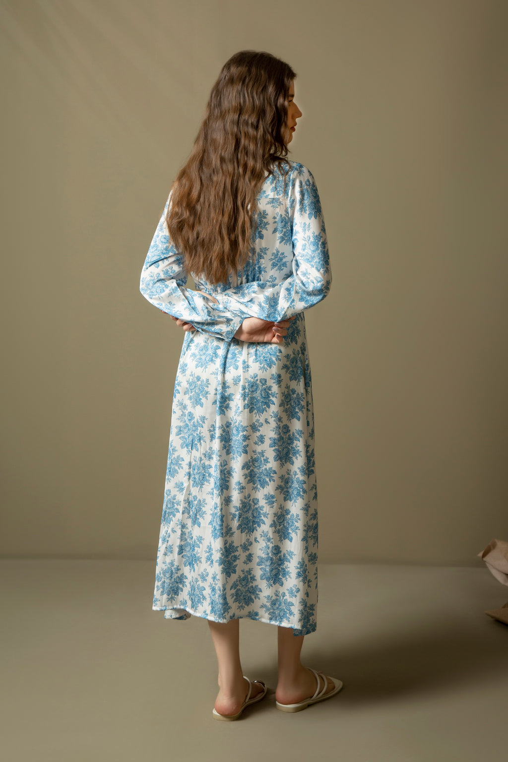 PRINTED SATIN SILK DRESS