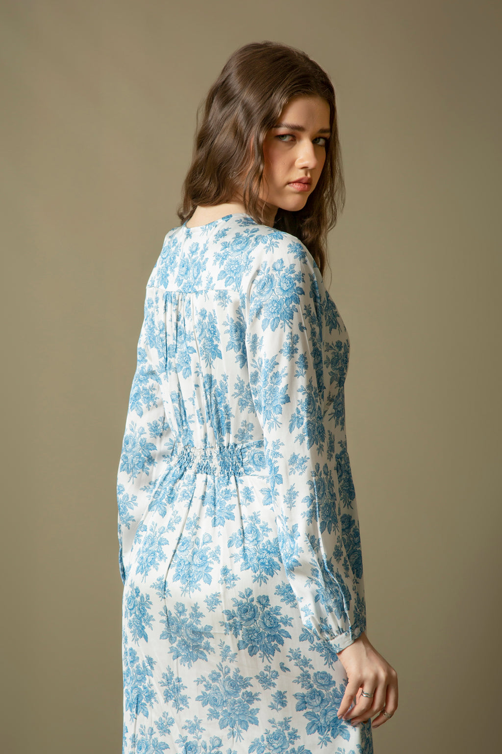 PRINTED SATIN SILK DRESS