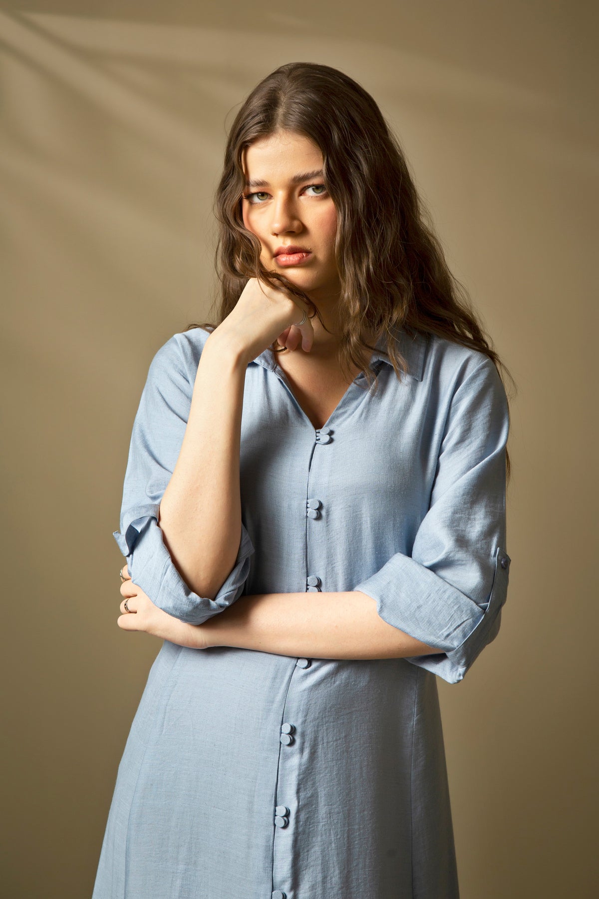 REGULAR FIT COLLARED DRESS
