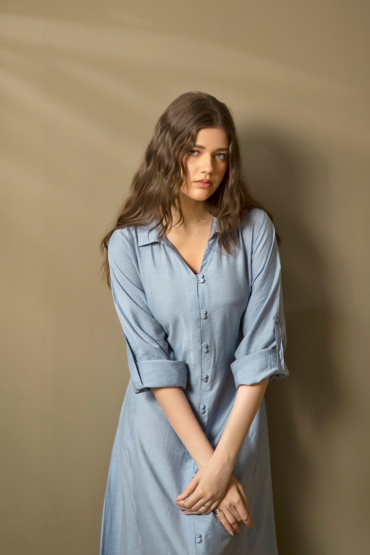 REGULAR FIT COLLARED DRESS