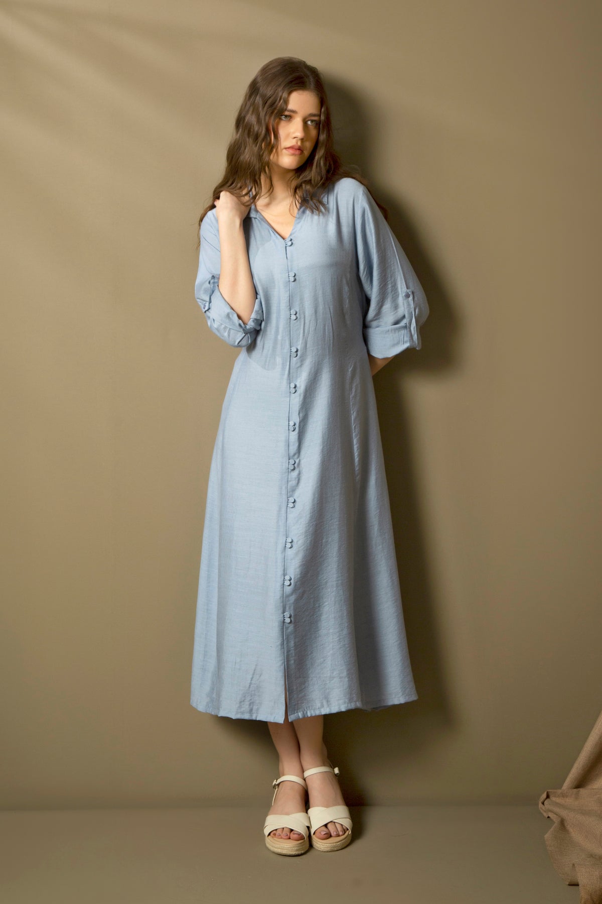 REGULAR FIT COLLARED DRESS