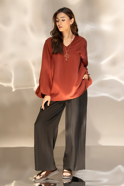 DYED TENCEL STITCHED TOP