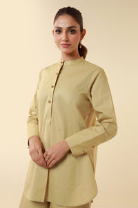 Zeen Western Dobby Co-ord Set - Khaki Yellow