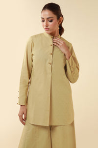 Zeen Western Dobby Co-ord Set - Khaki Yellow