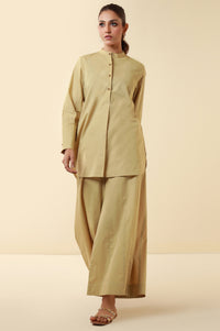 Zeen Western Dobby Co-ord Set - Khaki Yellow