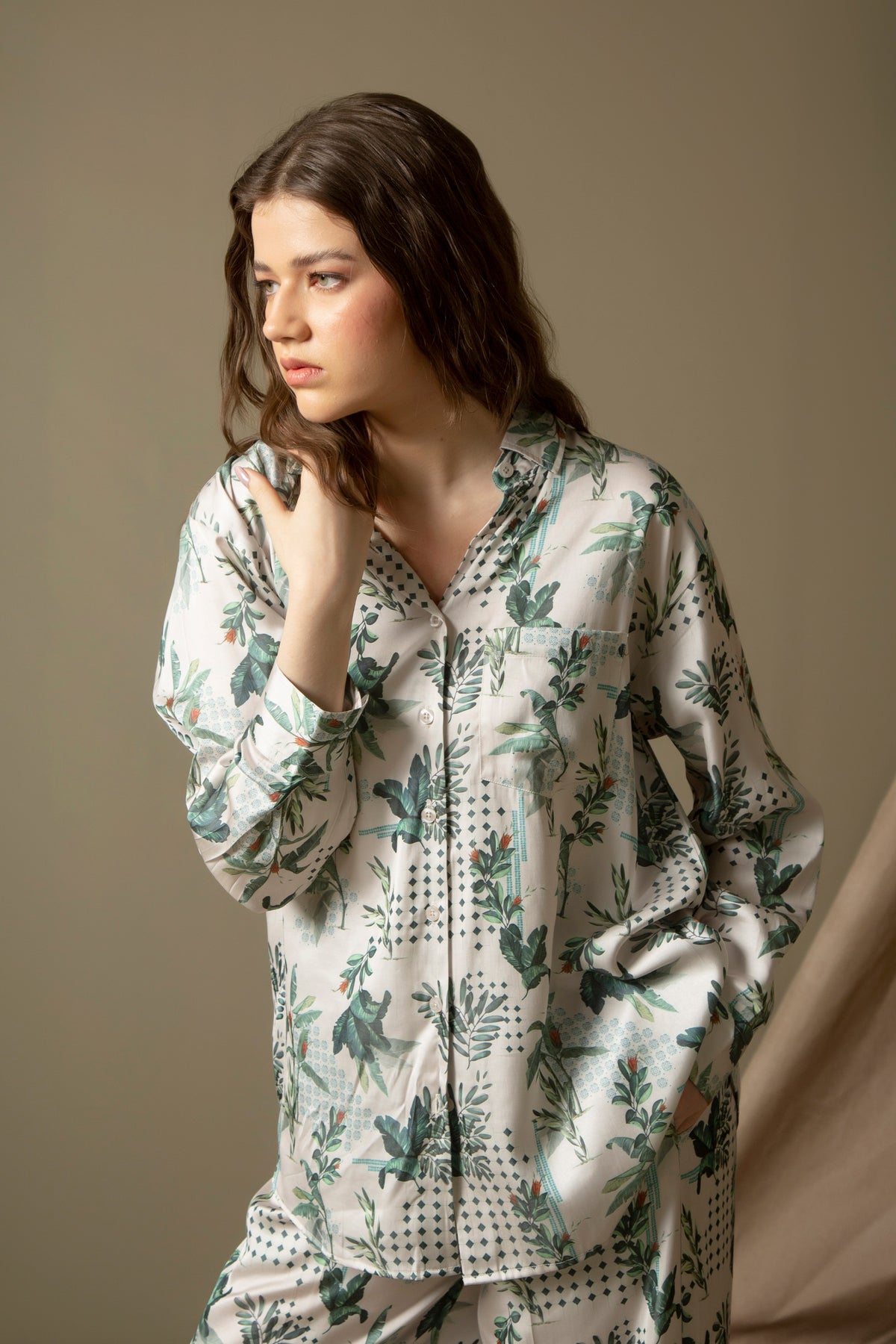 LOOSE FIT COLLARED CO-ORD SET