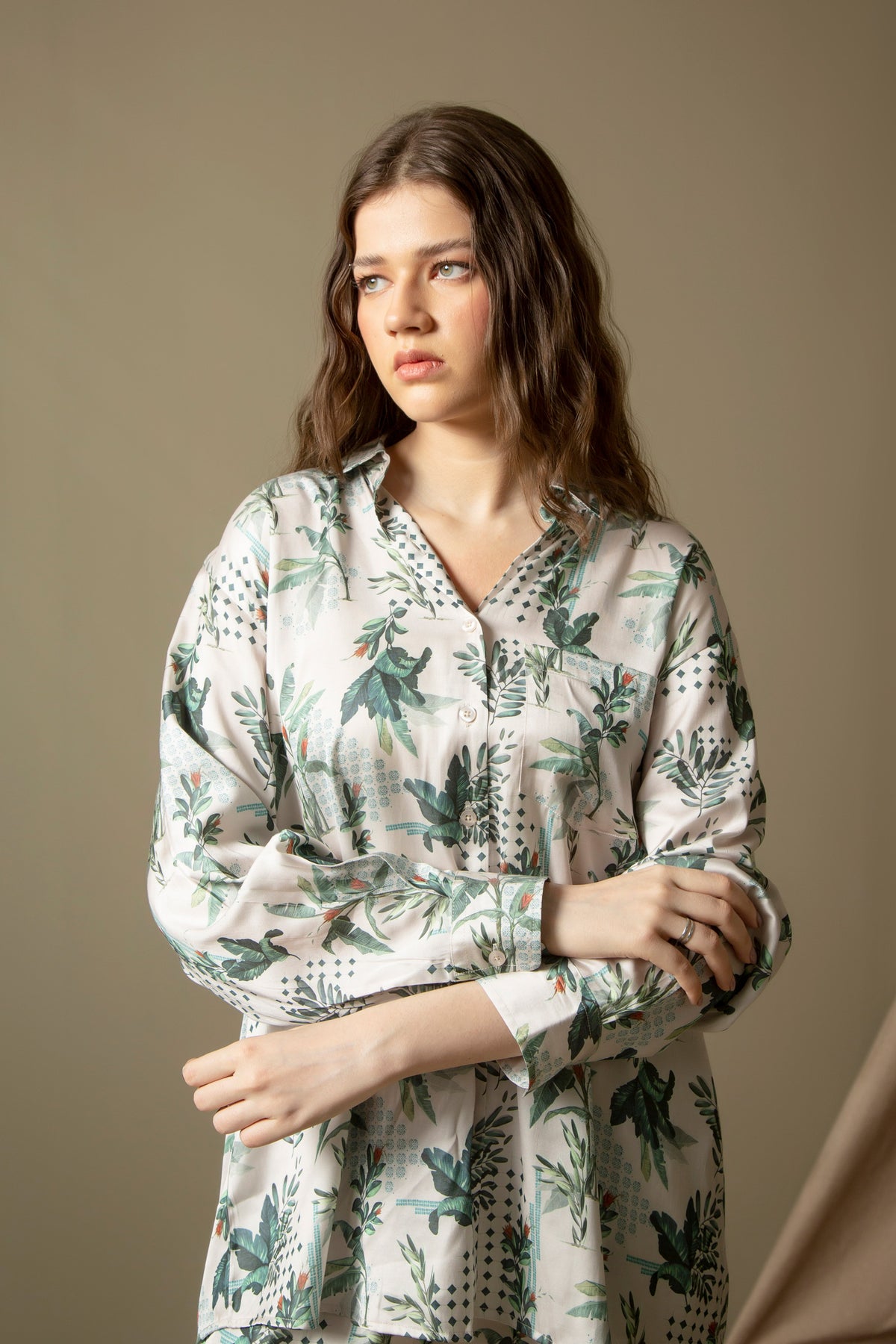 LOOSE FIT COLLARED CO-ORD SET