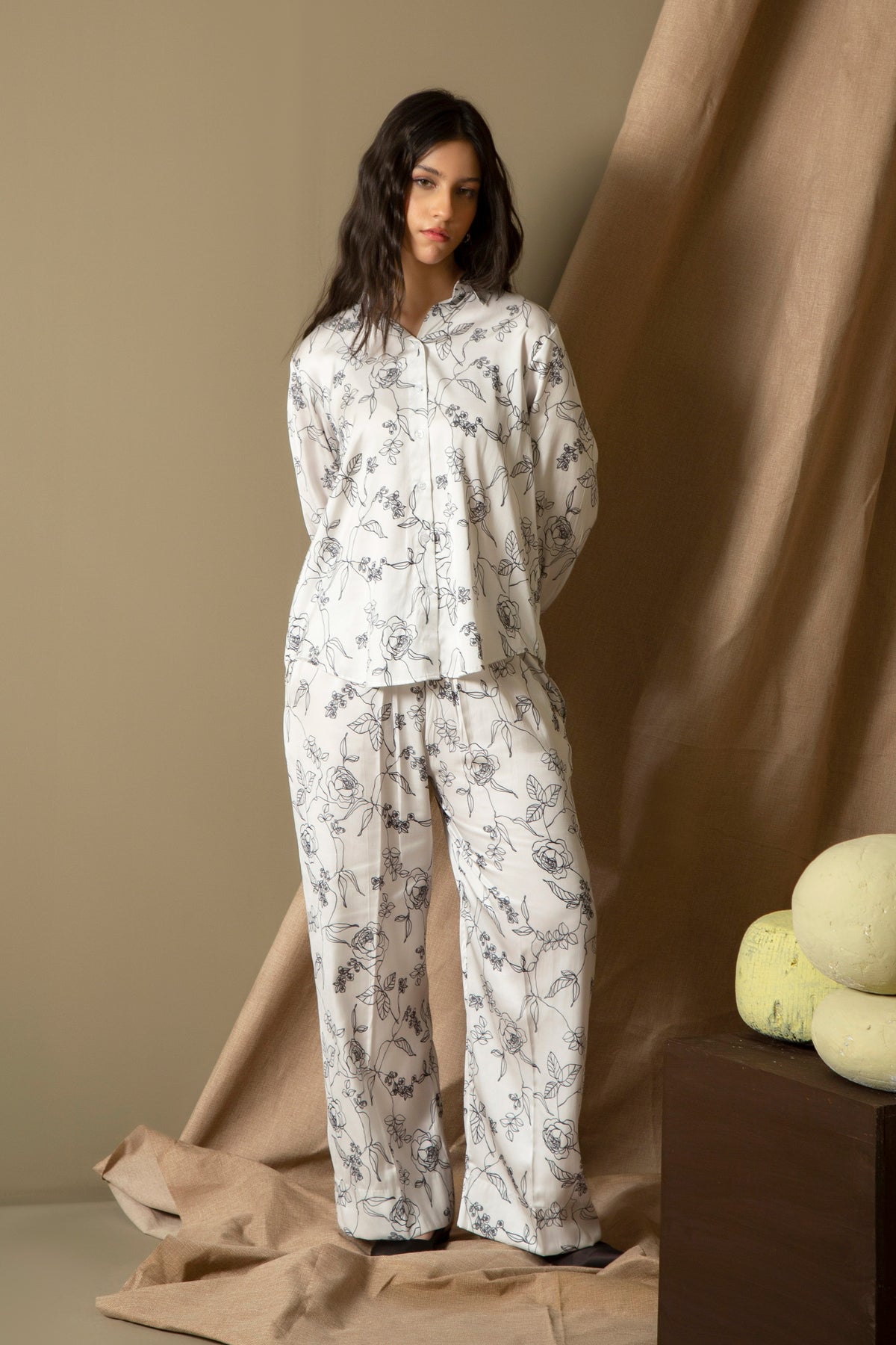 LOOSE FIT PLEATED SLEEVE CO-ORD SET
