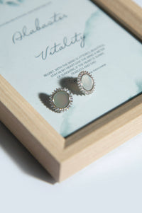 Rhodium Plated Earrings with White Pearl
