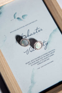 Rhodium Plated Earrings with White Pearl