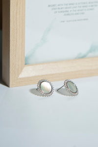 Rhodium Plated Earrings with White Pearl