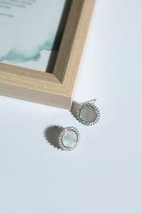 Rhodium Plated Earrings with White Pearl