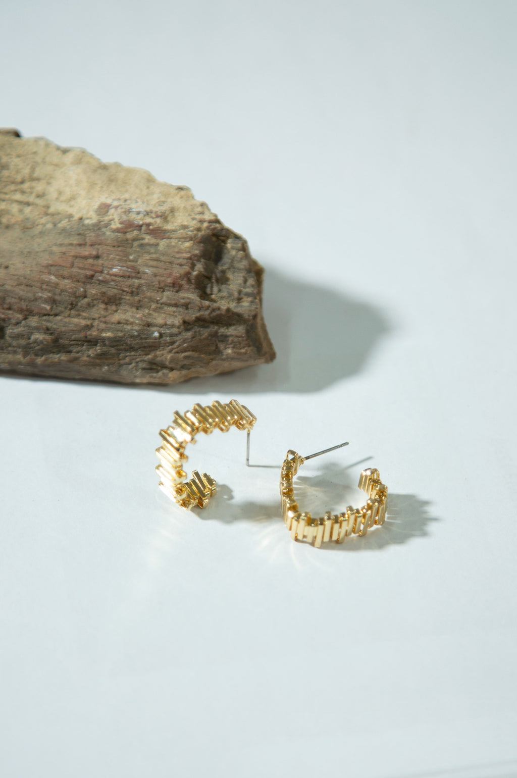 Gold Textured Hoop Earrings