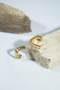 Gold Textured Hoop Earrings