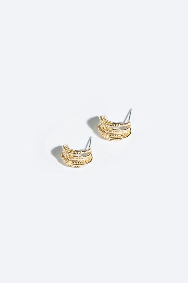 Golden-Plated Rope-Style Earrings