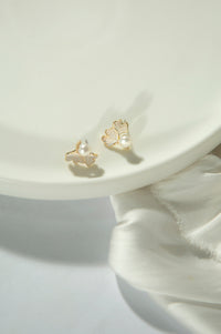 Pearl Earrings with Floral Design