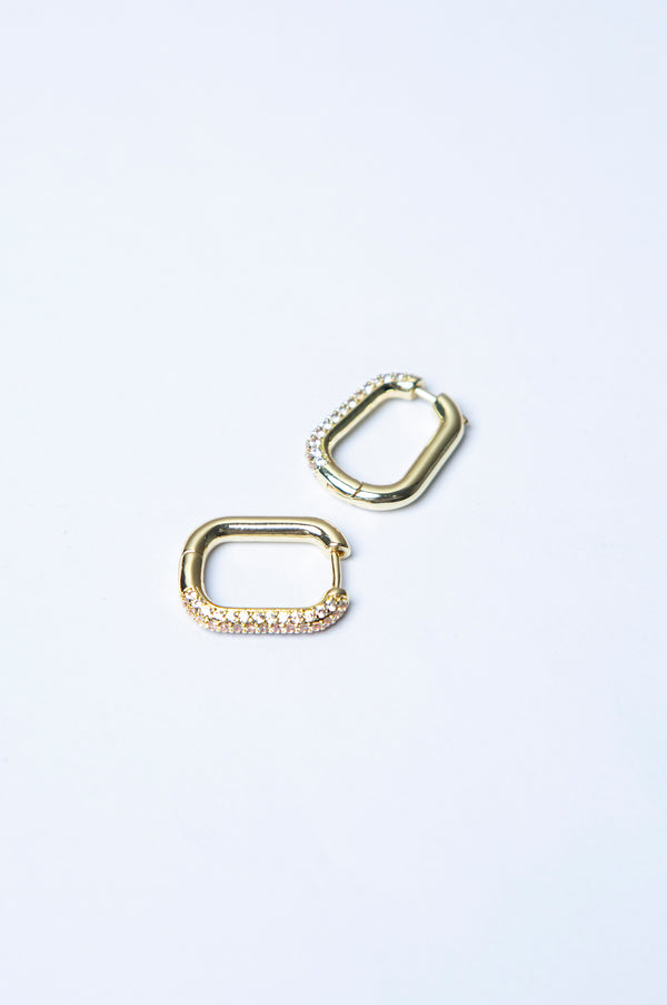 Gold-Plated Zirconia Earrings