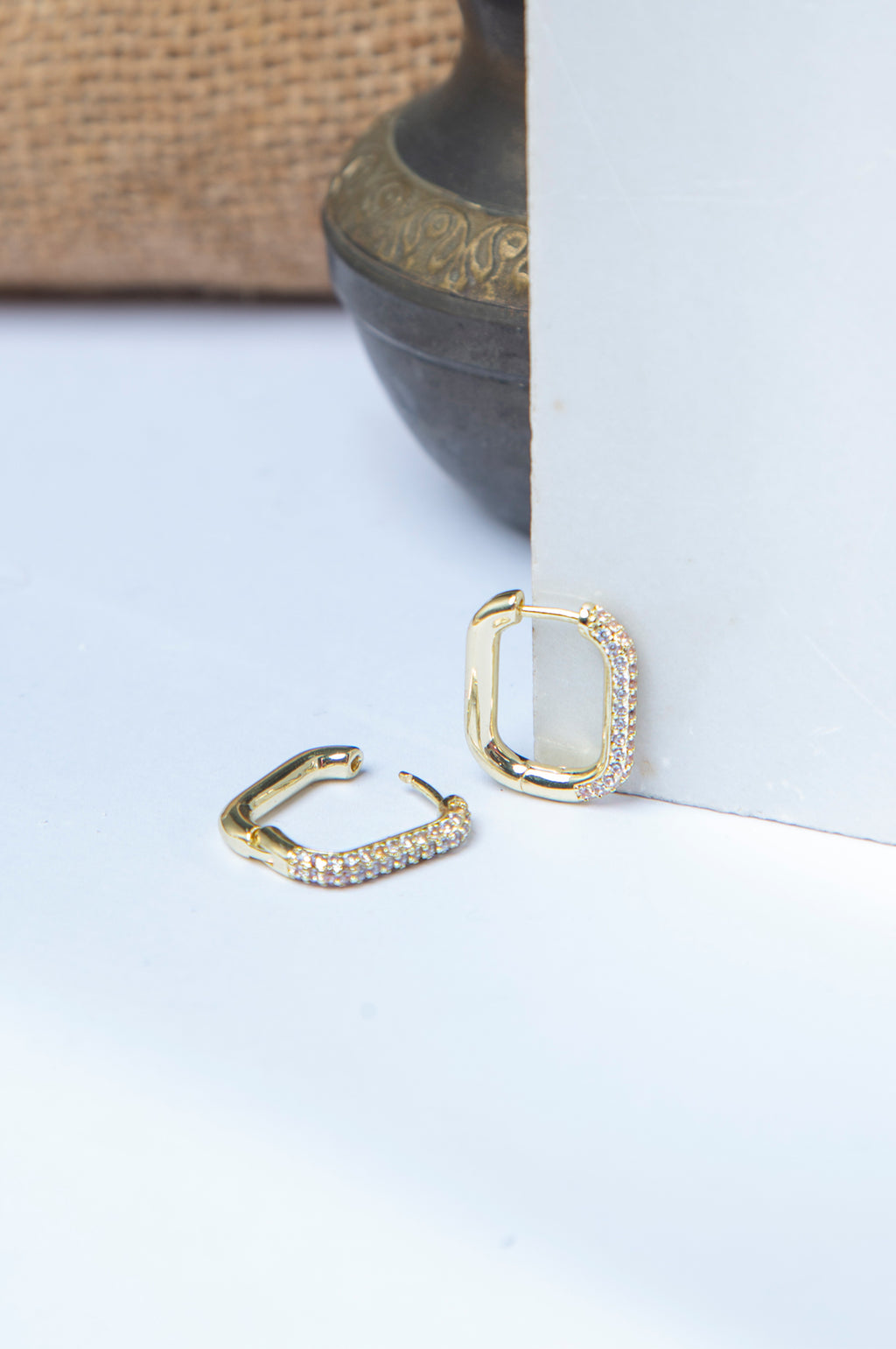 Gold-Plated Zirconia Earrings