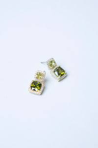 Olive Sparkling Zirconia Earrings