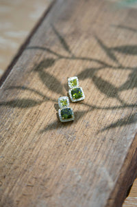 Olive Sparkling Zirconia Earrings