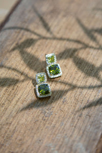 Olive Sparkling Zirconia Earrings