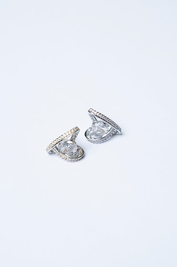 Rhodium Plated Zirconia Earrings