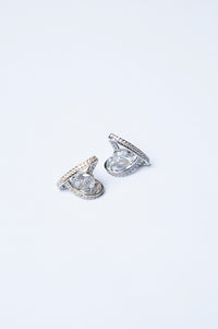 Rhodium Plated Zirconia Earrings