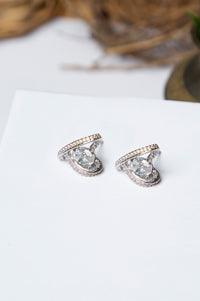 Rhodium Plated Zirconia Earrings