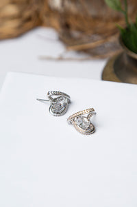 Rhodium Plated Zirconia Earrings