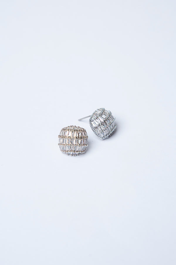 Rhodium Plated Stud Earrings