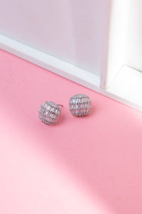 Rhodium Plated Stud Earrings