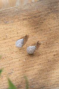 Rhodium Plated Stud Earrings