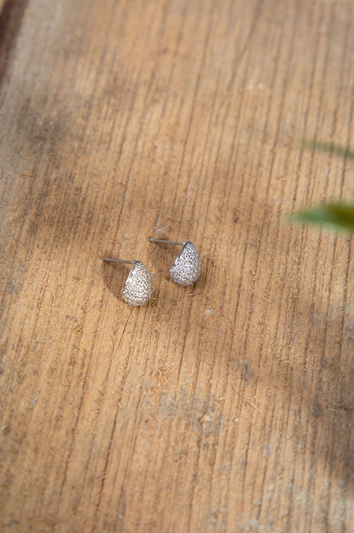 Rhodium Plated Stud Earrings
