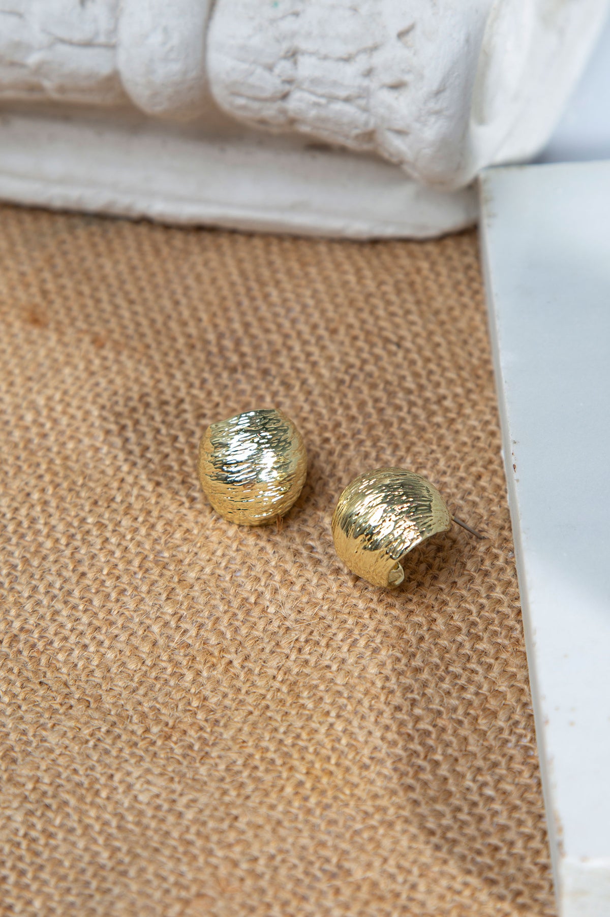 Golden Textured Earrings