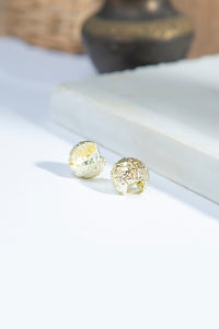 Golden Textured Loop Earrings