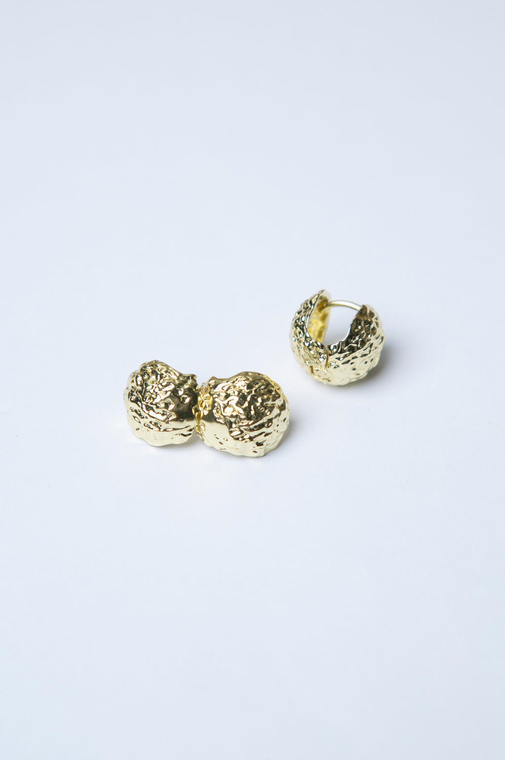 Golden Textured Loop Earrings