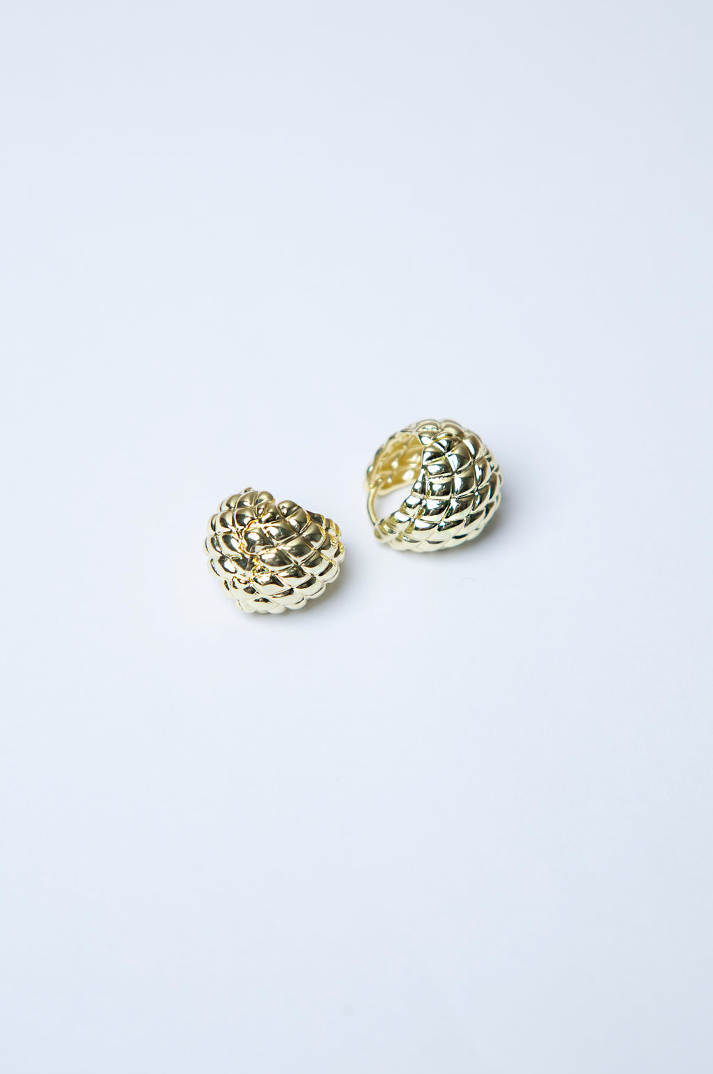 Golden Textured Loop Earrings