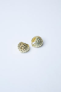 Golden Textured Loop Earrings