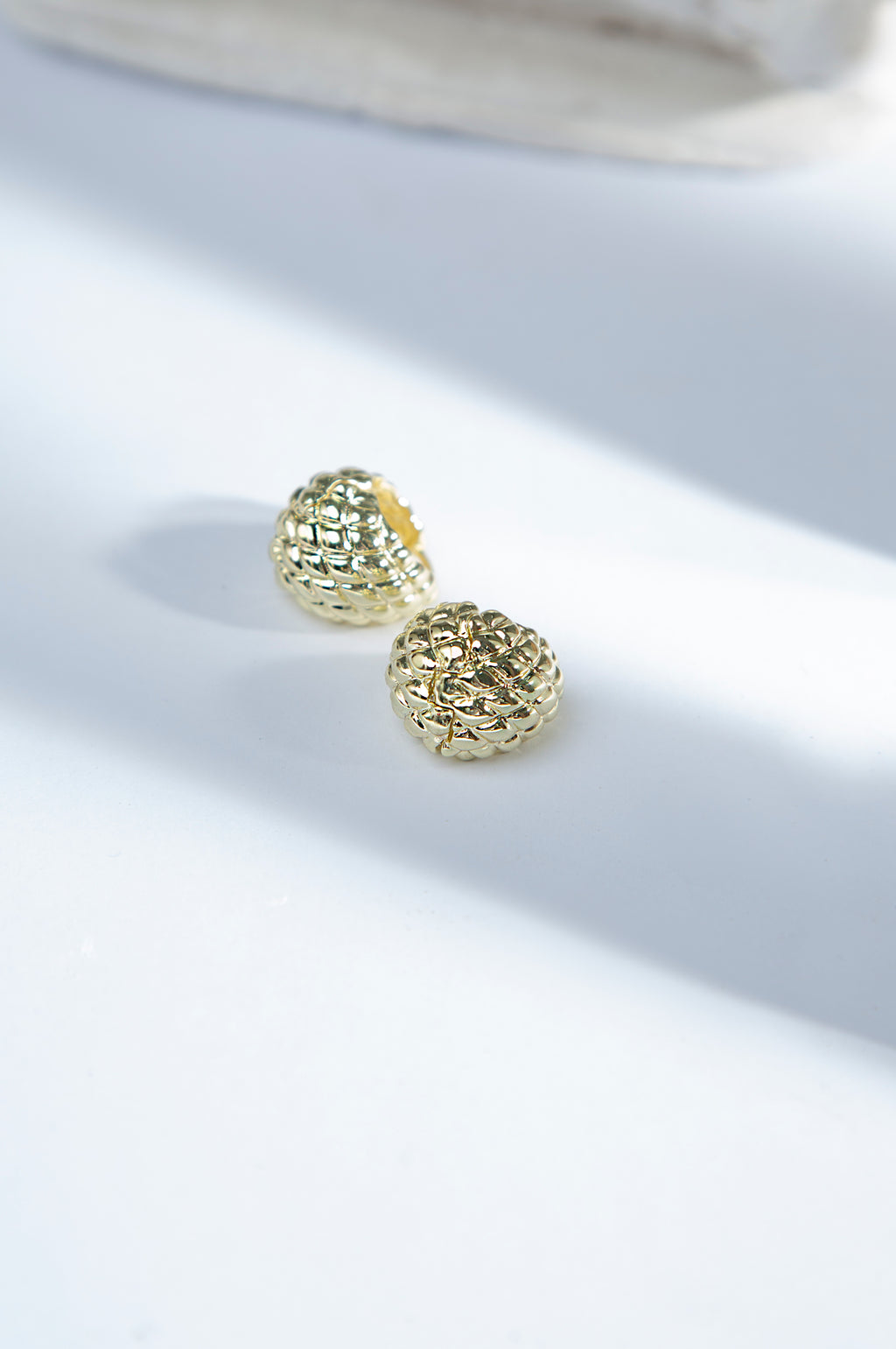 Golden Textured Loop Earrings