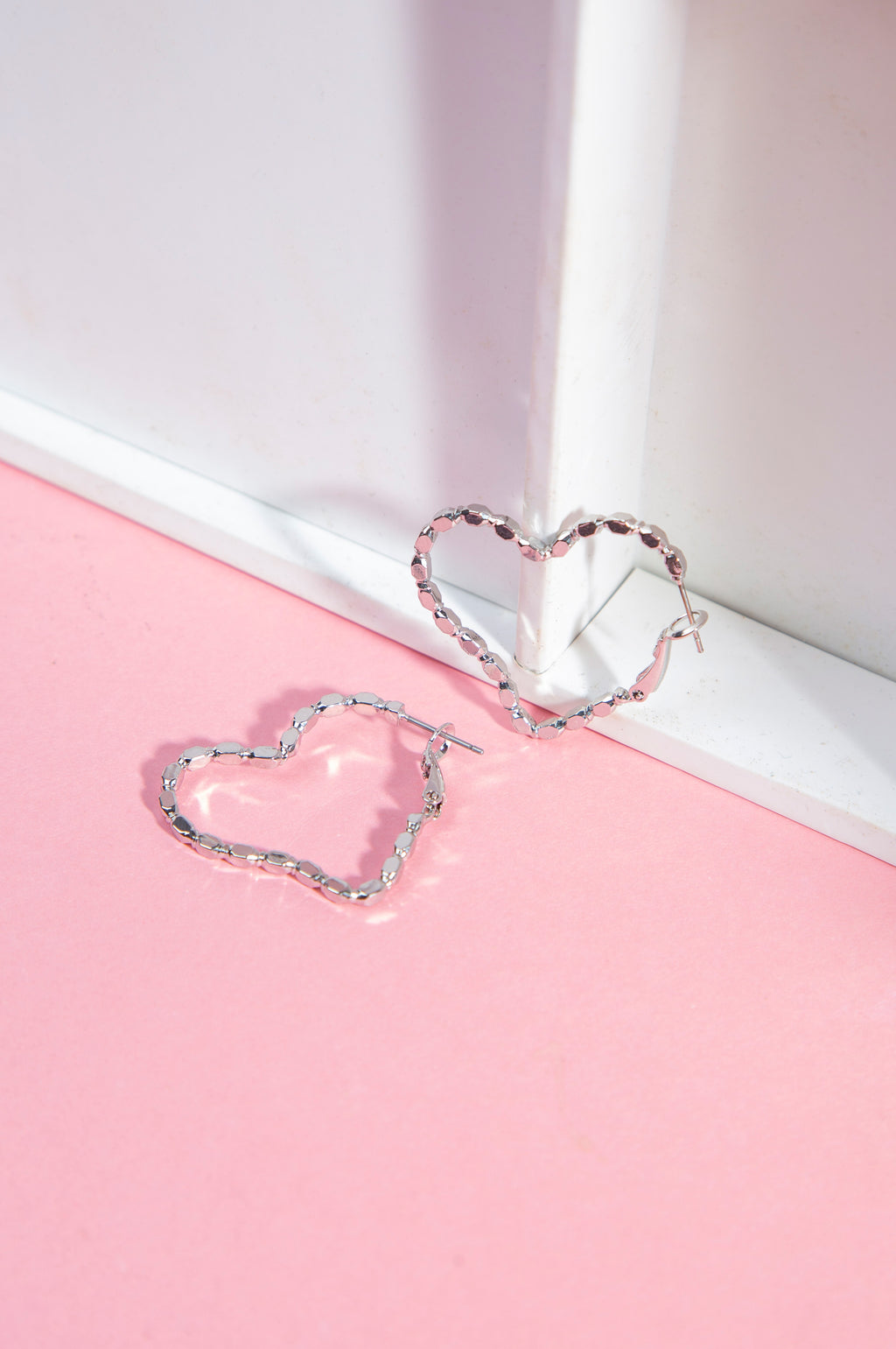Heart Shaped Loop Earrings