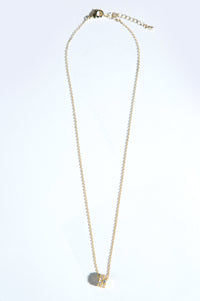 Golden White CZ Locket With Chain